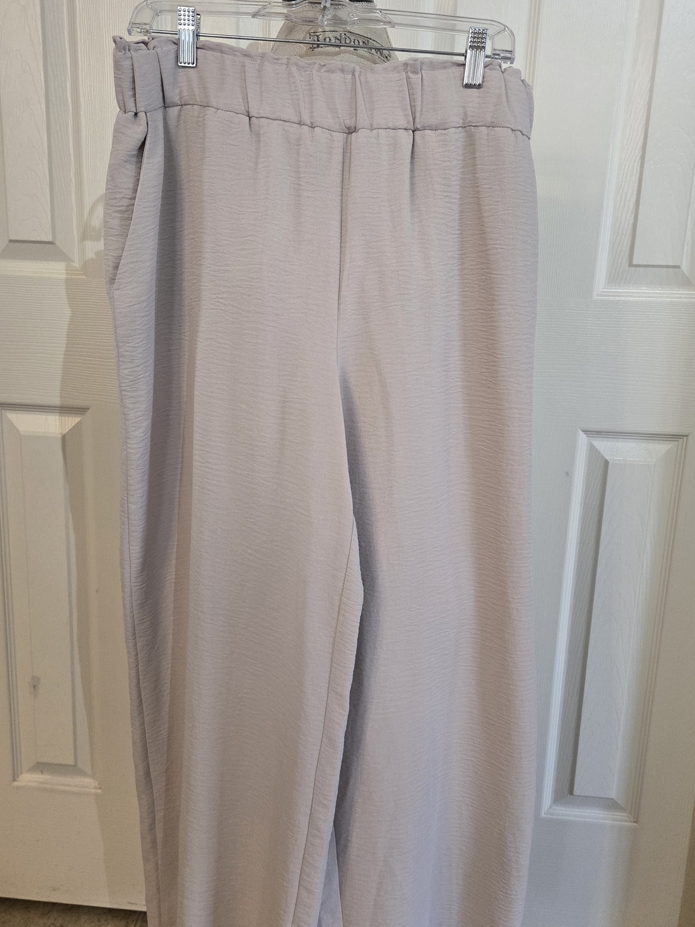 Hilary Radley Women’s Gray Solid Dress Pants Polyester Regular Size L